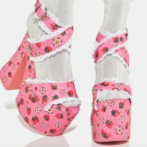 Dollskill Strawberry Shortcake It's A Berry World Platform Heels Sandals Pink 7