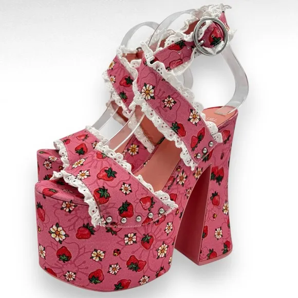 Dollskill Strawberry Shortcake It's A Berry World Platform Heels Sandals Pink 7