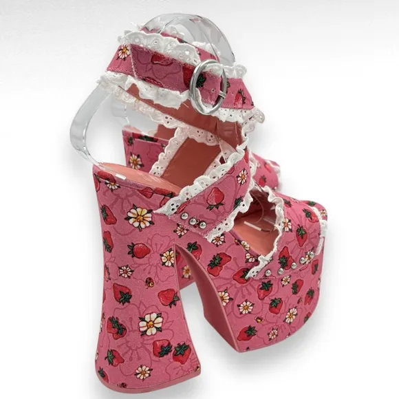 Dollskill Strawberry Shortcake It's A Berry World Platform Heels Sandals Pink 7