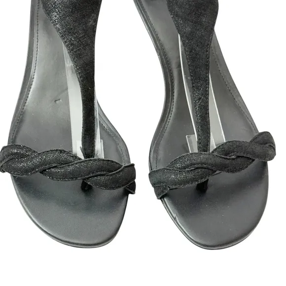 DONALD PLINER Kate Metallic Leather Braided T-Strap Sandals Size 9.5