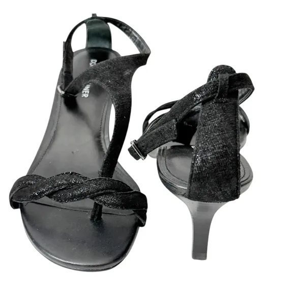 DONALD PLINER Kate Metallic Leather Braided T-Strap Sandals Size 9.5