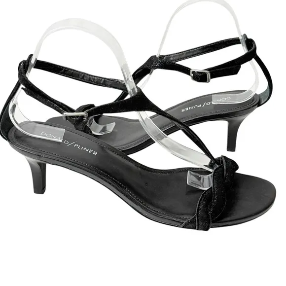 DONALD PLINER Kate Metallic Leather Braided T-Strap Sandals Size 9.5