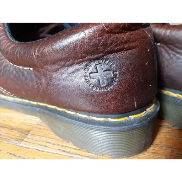 Dr. Doc Martens Boston Oxfords Mens 13 Brown Leather Lace Up Shoes AW004‎