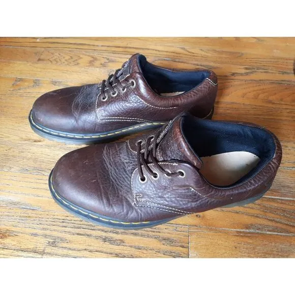 Dr. Doc Martens Boston Oxfords Mens 13 Brown Leather Lace Up Shoes AW004‎