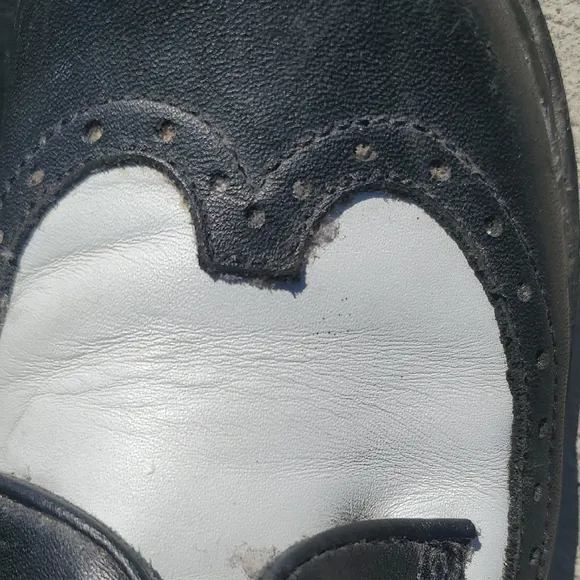 Dr. Martens Classic Black and White Women's Oxford Wingtip Shoes Made In England
