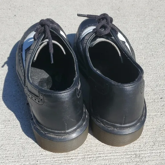 Dr. Martens Classic Black and White Women's Oxford Wingtip Shoes Made In England