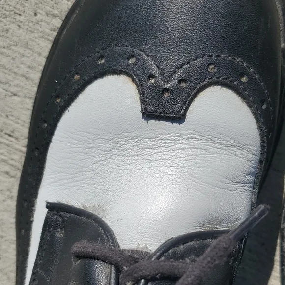 Dr. Martens Classic Black and White Women's Oxford Wingtip Shoes Made In England