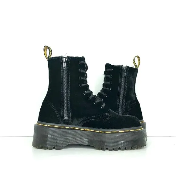 Dr Martens Jadon Ze You Velvet Platform Ankle Boots Women’s 5 Shoes