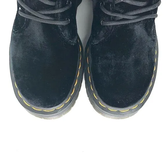 Dr Martens Jadon Ze You Velvet Platform Ankle Boots Women’s 5 Shoes