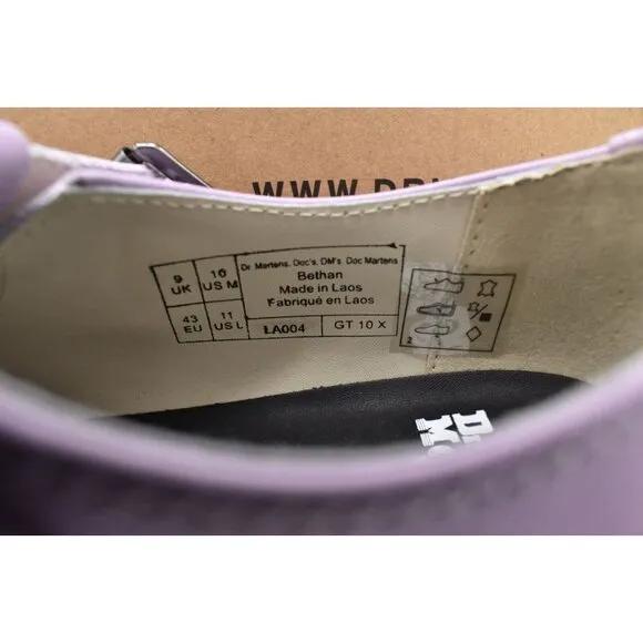 Dr Martens Womens Size 11 Bethan Lilac Purple Mary Jane Pisa Leather Shoes