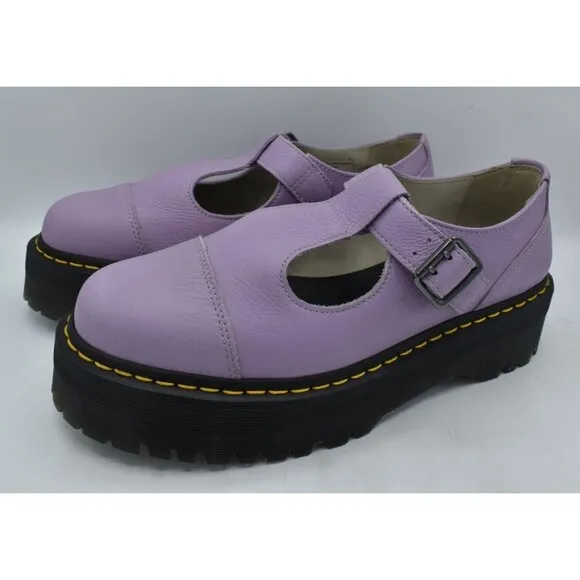 Dr Martens Womens Size 11 Bethan Lilac Purple Mary Jane Pisa Leather Shoes