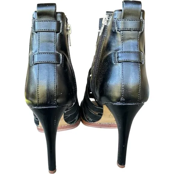 DV by Dolce Vita Shani Strappy Peep Toe Booties 6 Cage Heel Sandals Coquette Y2K