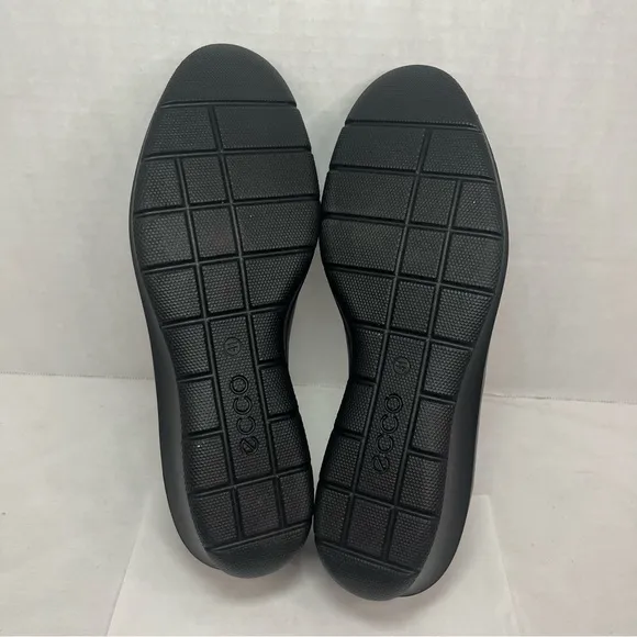 Ecco Felicia Penny Loafer Leather Shoes Low Heel Black Women 10-10.5