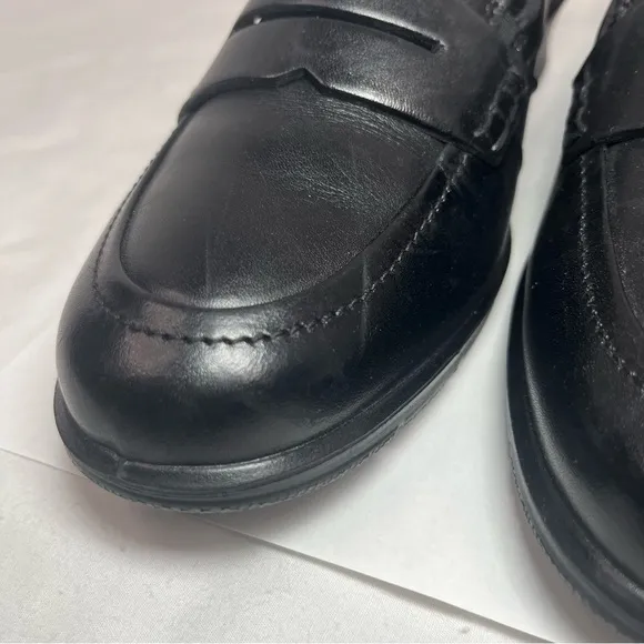 Ecco Felicia Penny Loafer Leather Shoes Low Heel Black Women 10-10.5