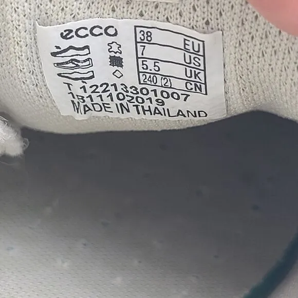 Ecco Hydromax Golf Women White Leather Lace Up  Shoes Sz 7  EU 38 Extra Width