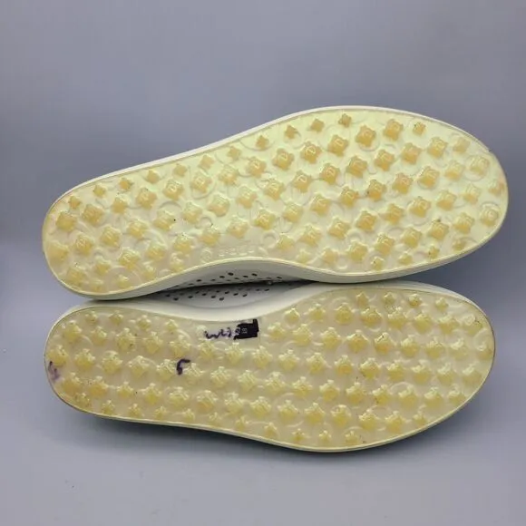 Ecco Hydromax Golf Women White Leather Lace Up  Shoes Sz 7  EU 38 Extra Width