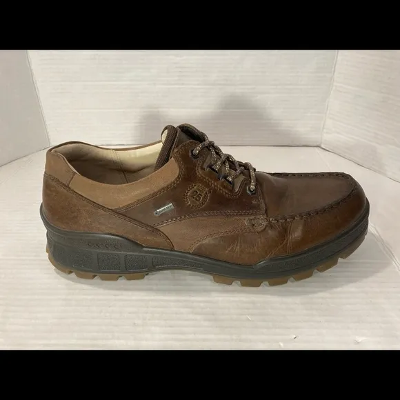 Ecco Men's Track 25 GTX Low Brown Leather Gore-Tex Hiking Shoe EU 46 US 12.5 EUC