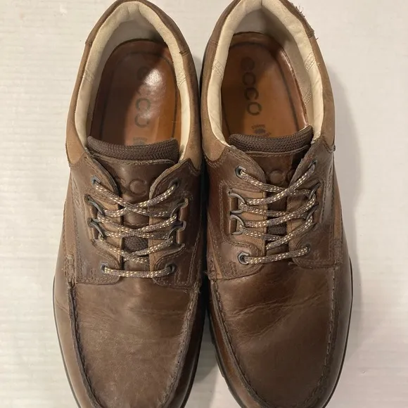 Ecco Men's Track 25 GTX Low Brown Leather Gore-Tex Hiking Shoe EU 46 US 12.5 EUC