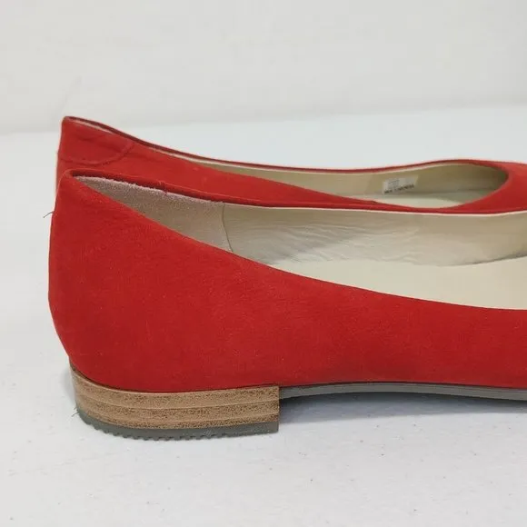 ECCO Shape Pointy Ballerina Women's  Red Nubuck Leather Comfort Flats Si…