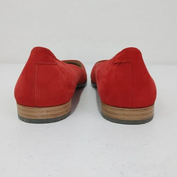 ECCO Shape Pointy Ballerina Women's  Red Nubuck Leather Comfort Flats Si…