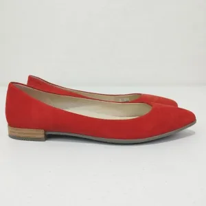 ECCO Shape Pointy Ballerina Women's  Red Nubuck Leather Comfort Flats Si…