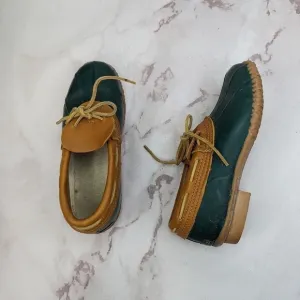 Eddie Bauer Duck Boots Women EU 39 US 8 Shoes Brown Green Low Top Rain Vintage