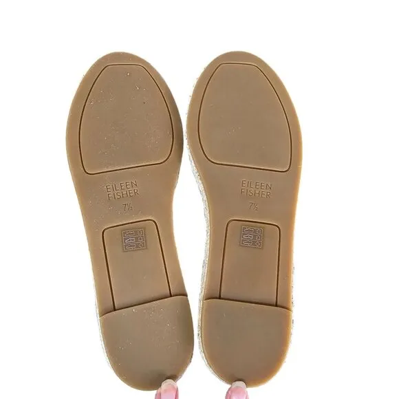 Eileen Fisher Lee d'Orsay Espadrille Flats 7.5 Oyster Printed Suede Soft Girl