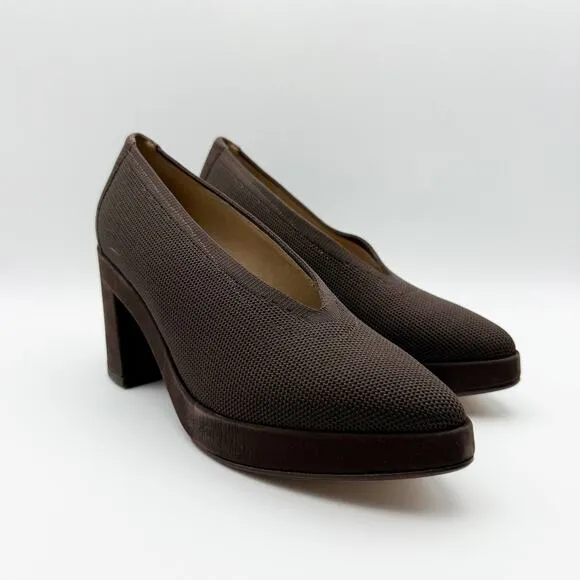 Eileen Fisher Womens Signy Heels Size 8 Dark Brown Slip On Block Heel NWOB