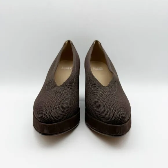 Eileen Fisher Womens Signy Heels Size 8 Dark Brown Slip On Block Heel NWOB