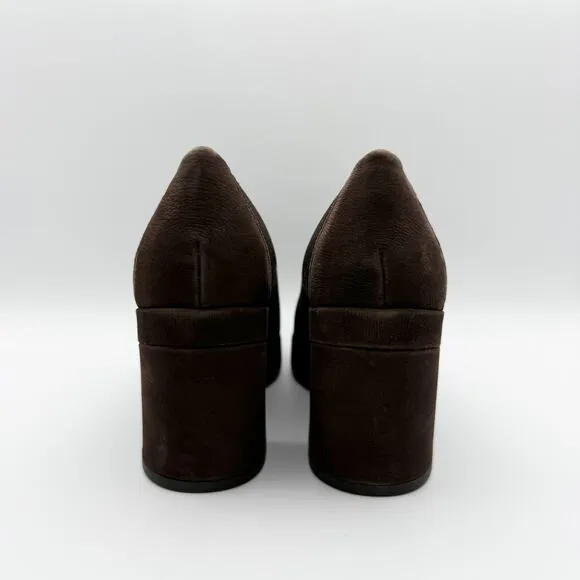 Eileen Fisher Womens Signy Heels Size 8 Dark Brown Slip On Block Heel NWOB