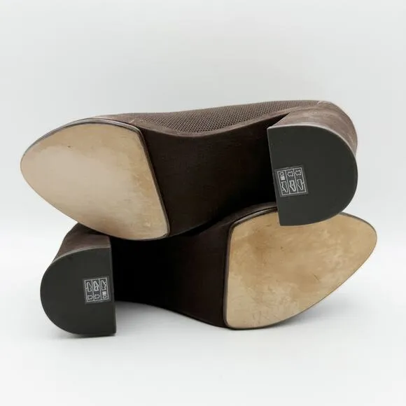 Eileen Fisher Womens Signy Heels Size 8 Dark Brown Slip On Block Heel NWOB