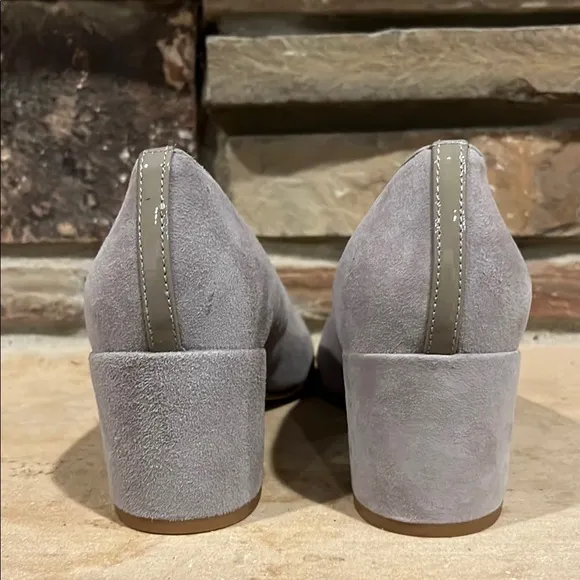 Elegant Gray Women's Block Heel Shoes
