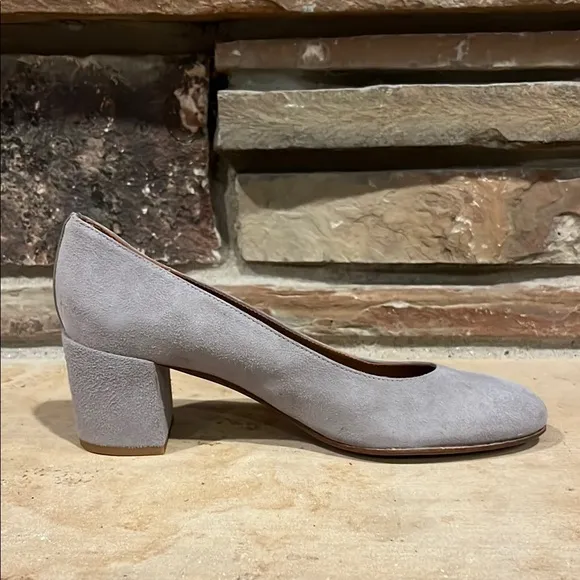 Elegant Gray Women's Block Heel Shoes