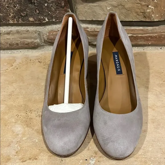 Elegant Gray Women's Block Heel Shoes