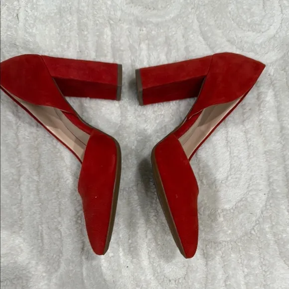 Elegant Red Suede Women's Pumps