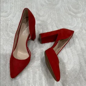 Elegant Red Suede Women's Pumps