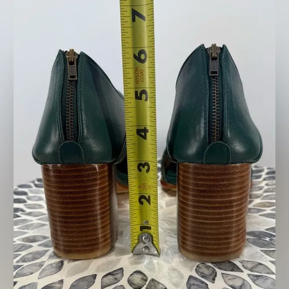 Elf Rain Kiss handmade Emerald Green leather booties 9.5