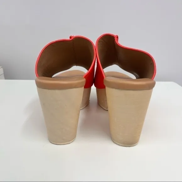 Elie Tahari Calf Hair Shoes El Tortuga Bright Orange Excellent‎ Condition 37 1/2