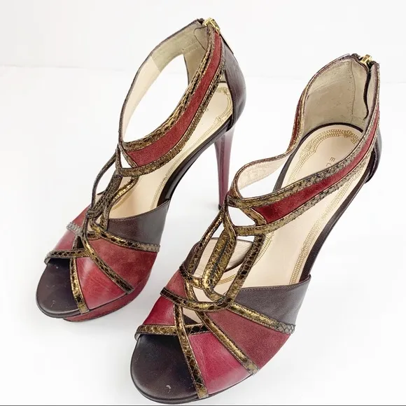 Elie Tahari Suede &amp; Leather T-Strap Platform Heels