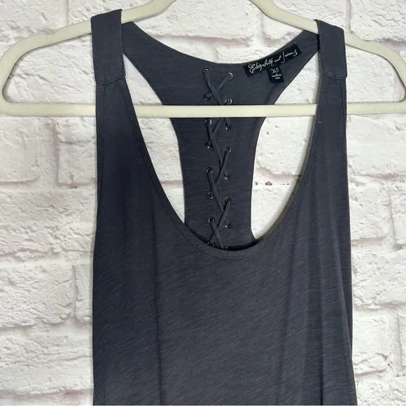Elizabeth &amp; James Gray Lace Up Racerback Maxi Dress