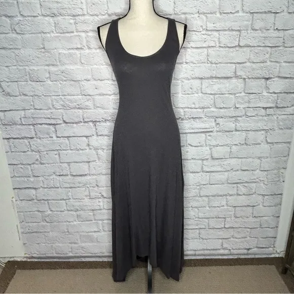Elizabeth &amp; James Gray Lace Up Racerback Maxi Dress