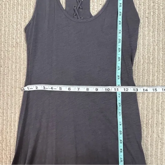 Elizabeth &amp; James Gray Lace Up Racerback Maxi Dress