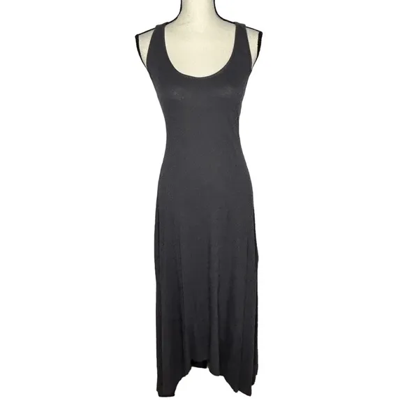 Elizabeth &amp; James Gray Lace Up Racerback Maxi Dress