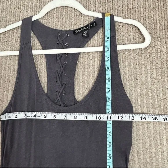 Elizabeth &amp; James Gray Lace Up Racerback Maxi Dress