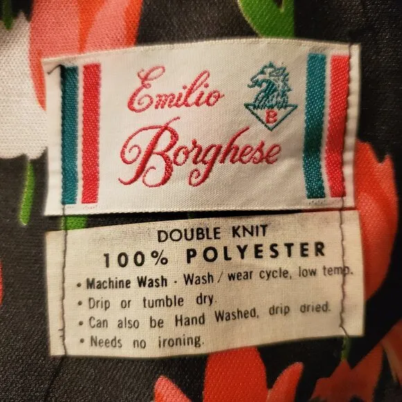 Emilio Borghese Vintage 1970's Maxi Sleeveless Hostess Tulips Dress S/M EASTER