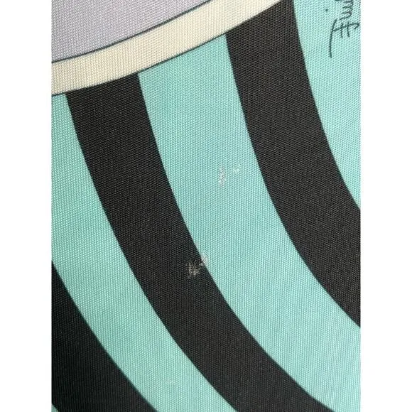 Emilio Pucci Abstract Print Boat Neck Midi Shift Dress Blue Size IT 44 (US M)