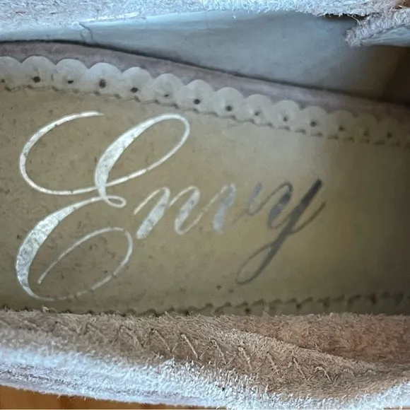 Envy Mary Sz 7 Lace Up Tan Beige Leather Suede Oxfords Shoes Pumps Stilettos