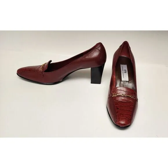 Etienne Aigner Vintage Guinevere Laras Burgundy Red Pumps Heels Shoes Size 7.5M
