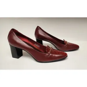 Etienne Aigner Vintage Guinevere Laras Burgundy Red Pumps Heels Shoes Size 7.5M