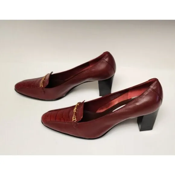 Etienne Aigner Vintage Guinevere Laras Burgundy Red Pumps Heels Shoes Size 7.5M